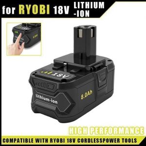 18V 8.0Ah batterie de remplacement pour Ryobi One + batterie compatible pour Ryobi RB18L50 RB18L25 RB18L40