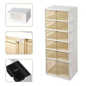 Bo&icirc;te &agrave; chaussures pliante &agrave; 6 niveaux de 12 paires Willonin&reg; &Eacute;tag&egrave;re Organisateur Porte-chaussures Sans Installation 44x35x117cm