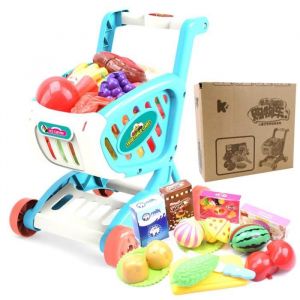 Jouet de supermarch&eacute; pour enfants - ONEVER - Chariot &agrave; jouets - Mixte - 10 ans et plus - Bleu
