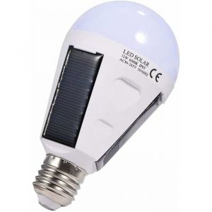 Ampoule Solaire &agrave; LED E27 IP 65 Ampoule LED durgence Portable avec Crochet(12W)