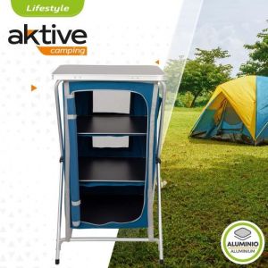 Armoire de cuisine pliante - Aktive - Camping - Bleu - Mixte - Adulte