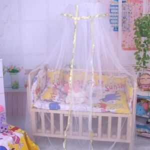 Moustiquaire de lit bébé baldaquin TEMPSA - Jaune - Voile dentelle déco