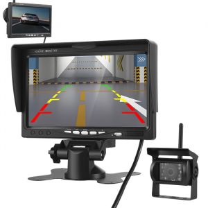 Cam&eacute;ra de recul sans fil 1080P avec cam&eacute;ra de recul 7 pouces sans c&acirc;ble pour camion SUV camping-car caravane monospace