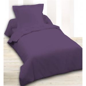 Housse de couette - LA MAISON DAMELIE - INTIMITY - Violet - Uni - 140 x 200 cm