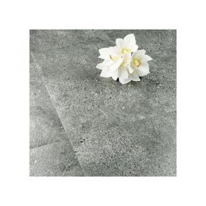 Dalles de sol vinyle auto-adh&eacute;sives - FUNSTICK - Imitation granit gris 30x30 cm - PVC - Lot 15 - &Eacute;tanches