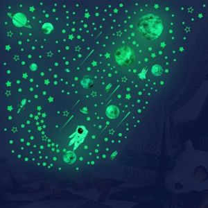 Stickers Muraux Lumineux Peter Pan Autocollant Fluorescent Conte de Fées Étoile Décoration Murale Chambre Bébé Fille Pépinière Enfa