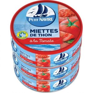 PETIT NAVIRE - Miettes De Thon À La Tomate 80G - Lot De 4