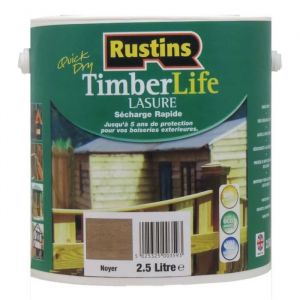 Lasure noyer à séchage rapide pour le bois extérieur et les terrasses avec protection UV 5 ans - 12m²L - 2.5L