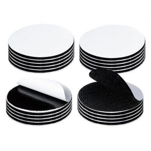 Scratch Autocollant Double Face Rond 20 Paires Ruban Scratch Adhésif Noir Fixation Murale Sans Percer Rond 50Mm Attache Cadre A