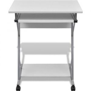 Mobilie Bureau Informatique Table Informatique Meuble De Bureau Pour Ordinateur PC 60x40x75cm Blanc