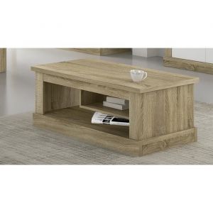 Table basse de salon - PEGANE - Chêne cambrian - Rectangulaire - Contemporain - Design