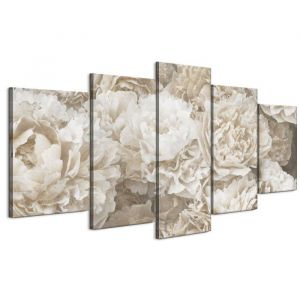 Tableau Decoration Murale - LUMASOUL - 2-3-3-0-2-2-11-5 - &Eacute;clectique Motif - 5 parties - Beige - 100x50 cm