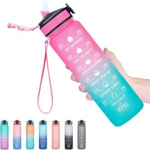 Bouteille deau - DMM - 1L - Sans BPA - Filtre Infuseur - Marqueur de Temps