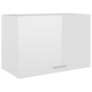 45838HOME NEW•) Jills Buffet Bas haut de cuisine unique Armoire Commode suspendue Blanc brillant 60x31x40 cm Aggloméré