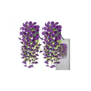 Lot De 4 P&eacute;tunias Artificiels Dint&eacute;rieur Et Dext&eacute;rieur Ipom&eacute;e Retombante R&eacute;aliste Et R&eacute;sistante Aux UVPlant-ES Artificielles
