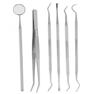 EBTOOLS Outil de dents de dentiste Kit doutils dentaires de nettoyage daiguilles dexplorateur de dents de dentiste en acier