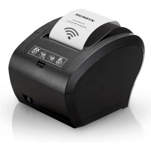 MUNBYN 047 WiFi Imprimante de Reçus Thermique 80mm Imprimante Ticket de Caisse USB Ethernet pour Cuisine Noir