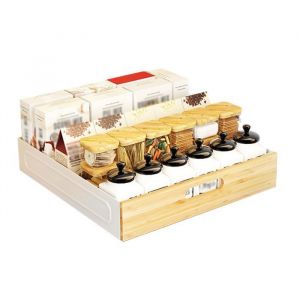 PANIER TIROIR POUR MEUBLE DE CUISINE-Rangement placard cuisine coulissant40X40.5X8CM-BLANC