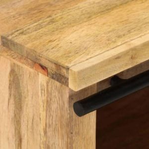 Meuble TV en bois de manguier - WIENS - 90x35x40 cm - Bois massif - Finition naturelle - Style Scandinave Moderne