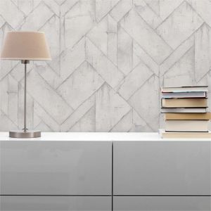 Papier Peint B&eacute;ton Vito M1-No.544 Papier peint intiss&eacute; Gris Blanc Pierre Urbain