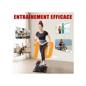 Stepper - LALAHO - Mini Stepper avec Écran LCD et cordon de serrage Entraînement complet du corps - Noir et Rouge43 x 33 x