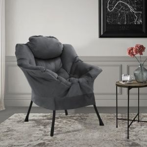 ML-Design Fauteuil relax anthracite Fauteuil de salon de télévision coussin avec accoudoirs poche latérale structure en acier