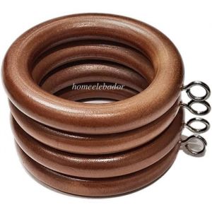HomeElabador&reg;Anneaux de Crochet de Rideau en Bois de 38 mm avec Yeux enduits de Couleur (ch&ecirc;ne 24) Natural Oak Nat ANNEAU A RIDEAUX
