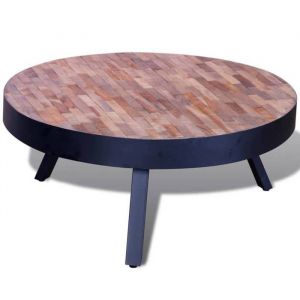 Table basse - SWEETY - ronde Bois de teck recycl&eacute; - Pour Salon - 241714