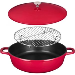 Sitram 716946 &mdash; Sauteuse cocotte 6-en-1 &Oslash;28 cm fonte aluminium 43 L rev&ecirc;tement effet pierre sans PFOA