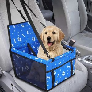 Sac de Transport Chien et Chat Ceinture de Si&egrave;ge de Voiture de Sac de Voiture danimal Familier Respirantpour lanimal(bleu)