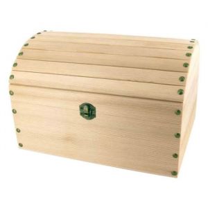 Coffre de pirate - Bois - A d&eacute;corer - 25x18x15cm - Loisirs cr&eacute;atifs