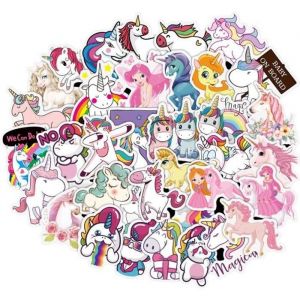 50 PSC Lot Autocollant Enfants Licorne PVC Velcro PC Stickers Licorne PS4 Graffiti Autocollant Voiture Motocros