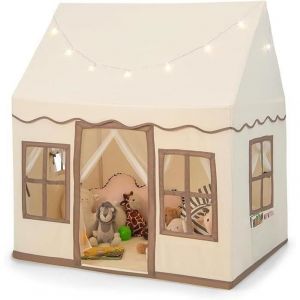 GOPLUS Tente de Jeux pour Enfants Maison de Jeux Intérieure Tapis Antidérapant Fenêtres Ventilées Grand Espace Kaki