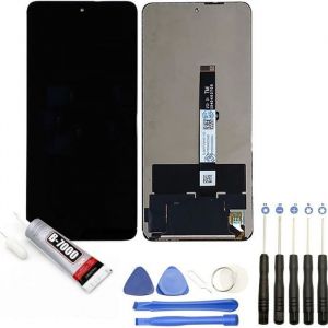 Vitre tactile + ecran LCD compatible avec Xiaomi Poco X3 NFC M2007J20CG M2007J20CT taille 6.67" Noir + Kit outils + Colle B7000