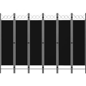 Cloison de s&eacute;paration -PARAVENT S&eacute;paration de pi&egrave;ces Cloison amovible - 6 panneaux Noir 240x180 cm
