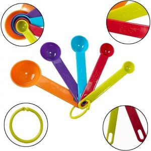 5 cuill&egrave;res doseuses de couleurs de diff&eacute;rentes capacit&eacute;s cuill&egrave;res doseuses en plastique pour outils de mesure de liquides et de