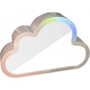 Miroir Veilleuse Tulipe - Lampe LED DIY - D&eacute;coration Murale Florale - Bleu