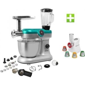 KLAISER Le Pack Robot Pétrin Pâtisser Multifonctions Kitchen MIX KM284MEX Professional avec Machine à pâtes et Kit Tranchoir / Râpe