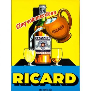 Plaque d&eacute;co - Ricard - Aluminium - Vintage r&eacute;tro - 20x30cm