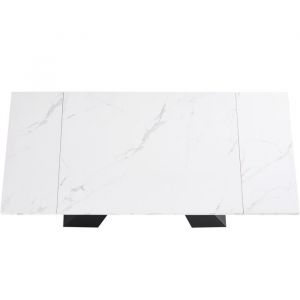 Table à manger télescopique (99 - 159 × 74cm) table à manger extensible table à manger de cuisine peu encombrante