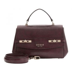 GUESS Sac &agrave; &eacute;paule bandouli&egrave;re rouge vin pour femme - Melinda Top Handle Flap Bag Burgundy 330361