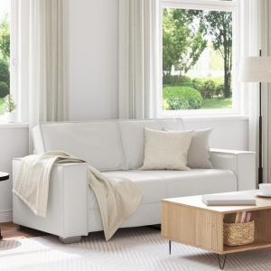 Moderne Canapé Loveseat-Canapé Relax convertible- blanc 140 cm en simili cuir - Canapé salon Mode @FR(997675)