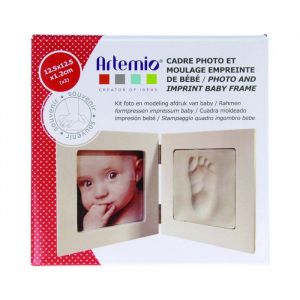 Kit Modelage Empreinte B&eacute;b&eacute; - Artemio - Cadre Photo 125x125 cm - Blanc