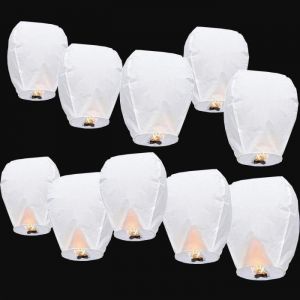 Lanternes Volantes Sky Blanc 20 pi&egrave;ces
