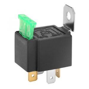Relais à fusible automobile contacts normalement ouverts de la voiture noire à 4 broches C C 12V 30A avec relais fusionné avec