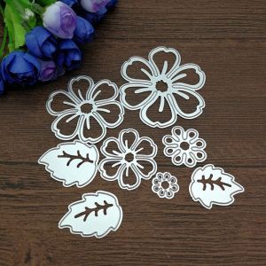 Matrices de D&eacute;coupe Scrapbooking Cutting Dies Forme 8 pi&egrave;ces Fleur Feuille de Printemps DIY Carte Papier Bricolage Outil de