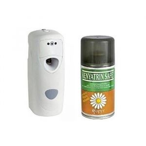 1 pz bombe Insecticide keniatrins Safe 250 ml + distributeur automatique coprimatic Evolution mouches moustiques