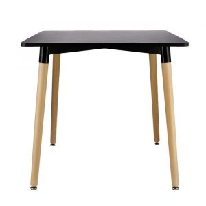 Table carrée noire moderne pour salon salle à manger cuisine