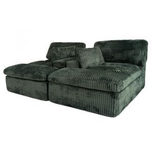 Canapé convertible 2-en-1 Canapé-lit 2 places Vert en tissu côtelé Sans montage convertible en fauteuil convertible en méridienne