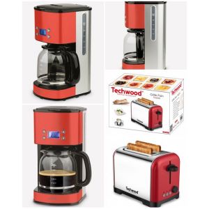 Cafeti&egrave;re - H.Koenig - MG30 - 12 tasses - 1000W - Programmable - Inox Rouge